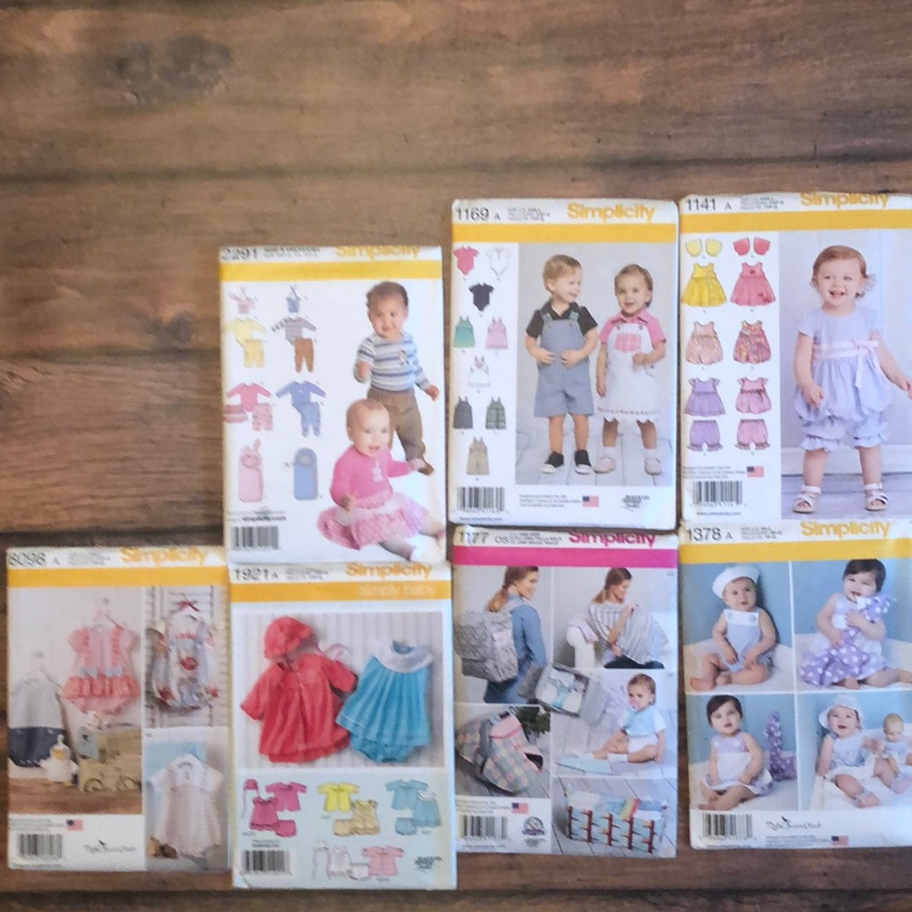 Set of Seven Simplicity Baby Patterns
